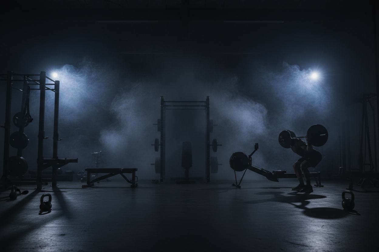 blackish smokey background gym 